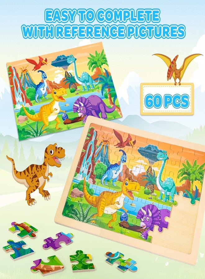 LACCHOUFEE 6 Pack Wooden Vehicle Puzzles for Kids Age 3 4 5 Year Old, 60 Pcs Montessori Toddler Animals Jigsaw Puzzles for Girl boy Activities Preschool Learning Birthday Gift Travel Autistic Toy - Image 5